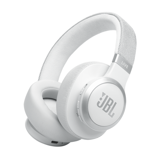 JBL Live 770NC - White - Wireless Over-Ear Headphones with True Adaptive Noise Cancelling - Hero